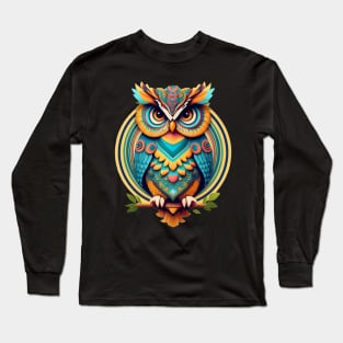 Cool Owl Graphic  Cute Graphic Design Illustration Long Sleeve T-Shirt